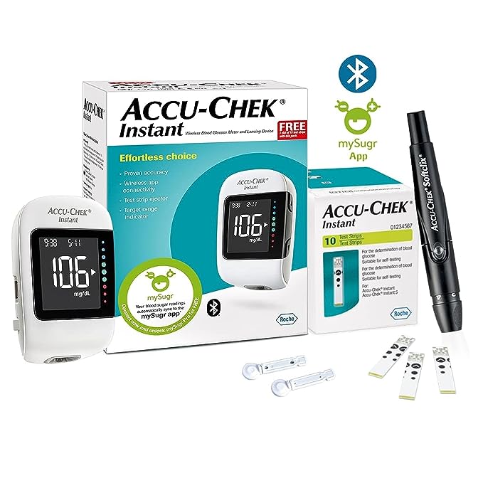 Accu-Chek Instant Blood Glucose Glucometer (with Bluetooth)