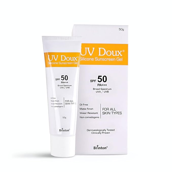 Brinton Healthcare UvDoux Face & Body Sunscreen gel with SPF 50 PA+++ in Matte Finish and Oil Free Formula