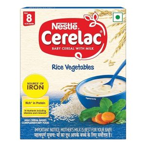 Nestle Cerelac Baby Cereal with Milk , Rice Vegetables , From 8 to 24 Months ,Stage 2, Source of Iron & Protein , 300g
